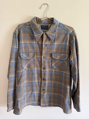 Vintage Made in USA 100% Virgin Wool Plaid Pendleton Board Shirt